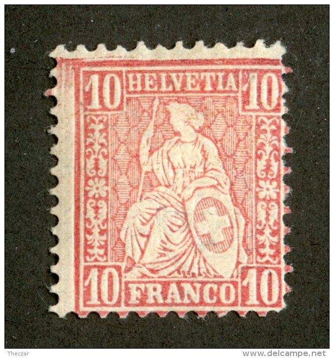 3923  Swiss 1881   Mi.#38 *  Scott #62  Cat. 5.€ -Offers Welcome!- - Unused Stamps