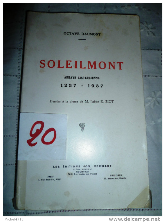 SOLEILMONT   ABBAYE CISTERCIENNE  1237-1937     20-5 - Religion