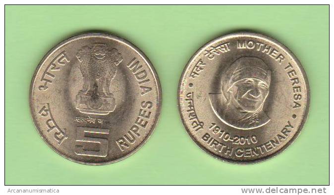 INDIA   5  RUPIAS  2010   SC/UNC  "MOTHER TERESA"  DL-9756 - India