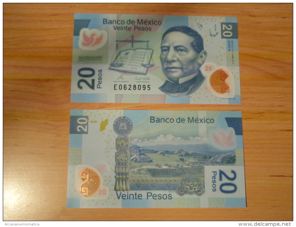 MEXICO  20 PESOS 3-5-2.010 2010 P#122e New Var. Polymero Serie N  SC/UNC/PLANCHA  T-DL-10.478 - Mexique