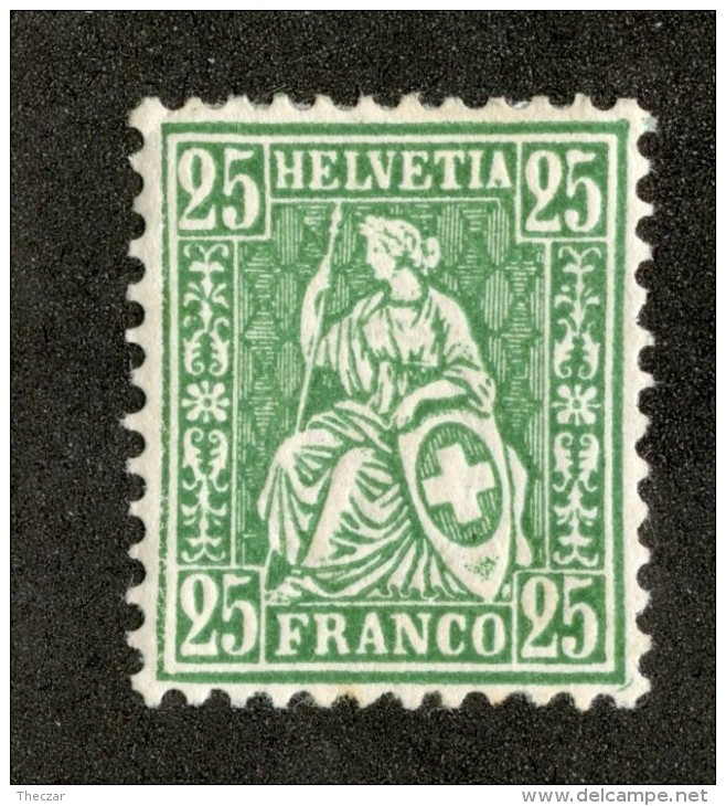 3975  Swiss 1867   Mi.#32 *  Scott #55  Cat. 2.€ -Offers Welcome!- - Unused Stamps