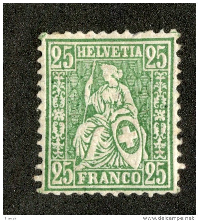 3978  Swiss 1867   Mi.#32 *  Scott #55  Cat. 2.€ -Offers Welcome!- - Unused Stamps