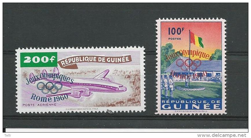 #Guinée Scott 202, C25 Yvert 40, PA12 ** (2) Surcharge - Guinée (1958-...)