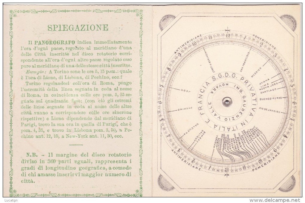 Panorografo L Ora Di Ogni Paese - Monde