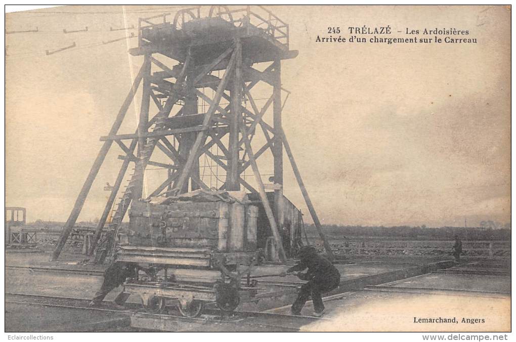 Angers -Trélazé   49    Ardoisières Carrières  Chevalet Bois   Arrivée D'un Chargement  (voir Scan) - Angers