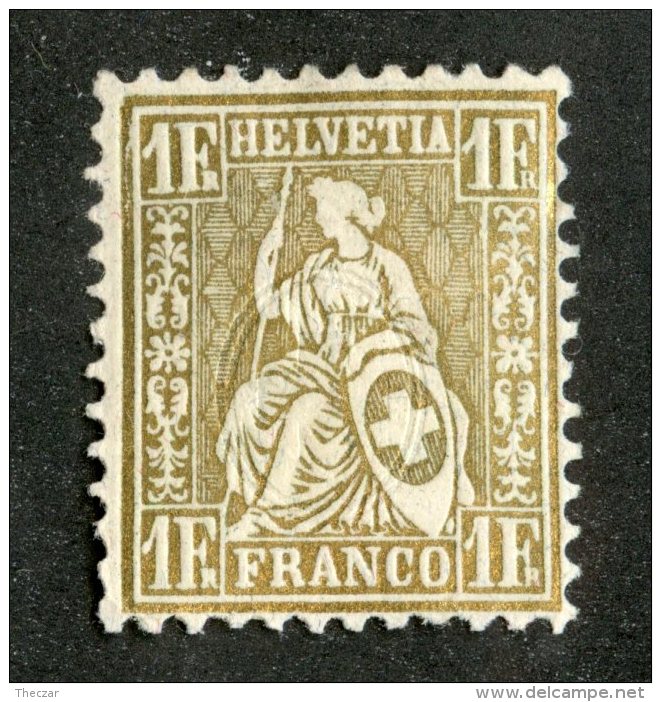 4109  Swiss 1881   Mi.#44 (*)  Scott #68  Cat. 19.€ -Offers Welcome!- - Unused Stamps