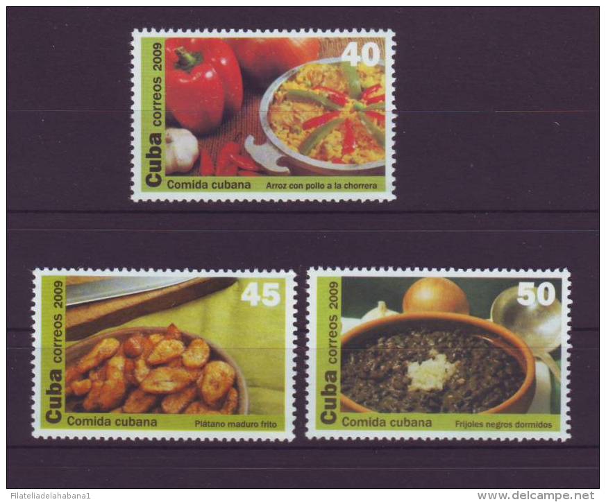 2009.50 CUBA 2009 COMPLETE SET MNH CUBAN FOOT. COMIDA CUBANA. PLATANO. ARROZ. BANANA. RICE. FRIJOLES. - Neufs