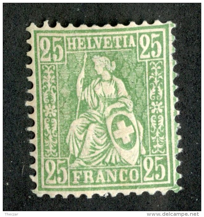 4140  Swiss 1862   Mi.#32b *  Scott #55a  Cat. 40.€ -Offers Welcome!- - Unused Stamps