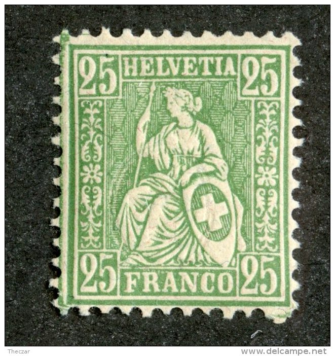 4142  Swiss 1862   Mi.#32b *  Scott #55a  Cat. 40.€ -Offers Welcome!- - Nuovi