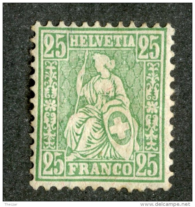 4148  Swiss 1867   Mi.#32a *  Scott #55  Cat. 2.€ -Offers Welcome!- - Unused Stamps