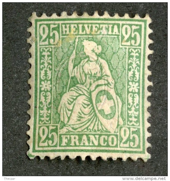 4151  Swiss 1867   Mi.#32a *  Scott #55  Cat. 2.€ -Offers Welcome!- - Unused Stamps