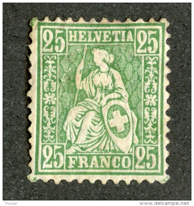 4152  Swiss 1867   Mi.#32a *  Scott #55  Cat. 2.€ -Offers Welcome!- - Ongebruikt