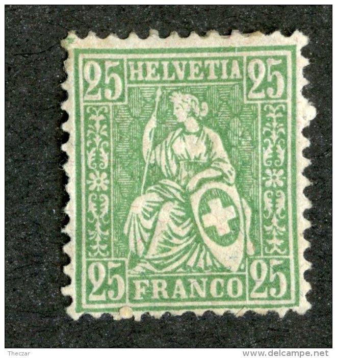 4156  Swiss 1867   Mi.#32a *  Scott #55  Cat. 2.€ -Offers Welcome!- - Unused Stamps
