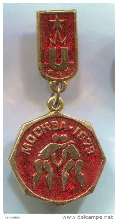 WRESTLING - Russia, Soviet Union, Pin, Old Badge, 40x20mm - Ringen