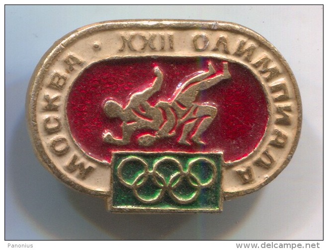 WRESTLING - Russia, Soviet Union, Pin, Old Badge, 40x20mm - Lotta