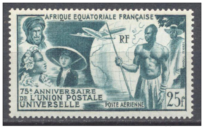 A.E.F. Poste Aérienne YT N°54 Union Postale Universelle Neuf/charnière * - Neufs