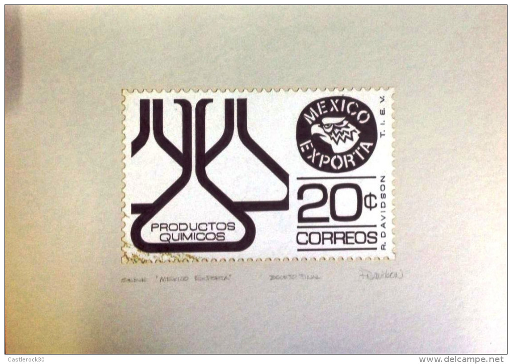 G)1975 MEXICO EXPORTA ORIGINAL DESIGN "PRODUCTOS QUIMICOS", SIGNED BY AUTHOR, DAVIDSON - Mexico