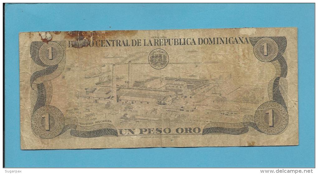 DOMINICAN REP. - 1 PESO ORO - 1984  - Pick 126 - 2 Scans - Repubblica Dominicana