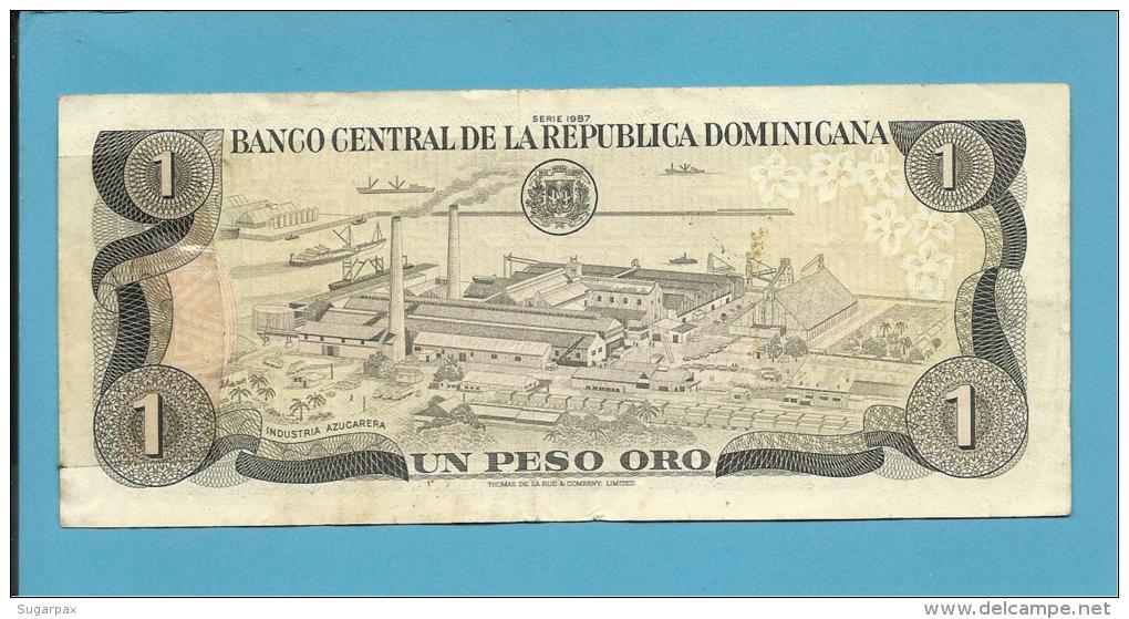 DOMINICAN REP. - 1 PESO ORO - 1987 - Pick 126 - 2 Scans - Dominicana