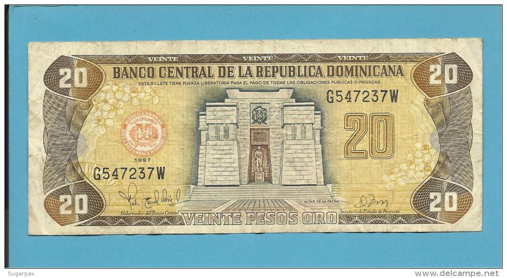 DOMINICAN REP. - 20 PESOS ORO - 1997 - Pick 154 - 2 Scans - Dominicaine