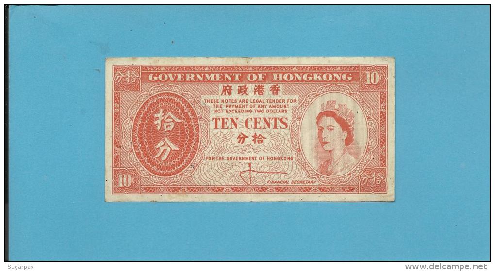 HONG KONG -  10 CENTS - Sign. 1 ( 1961 - 65 ) - P 327 - QUEEN ELIZABETH - 2 Scans - Hongkong