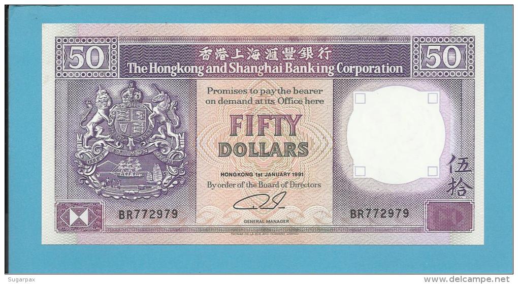 HONG KONG - 50 DOLLARS - 1991 - P 193.c - UNC. - 2 Scans - Hong Kong