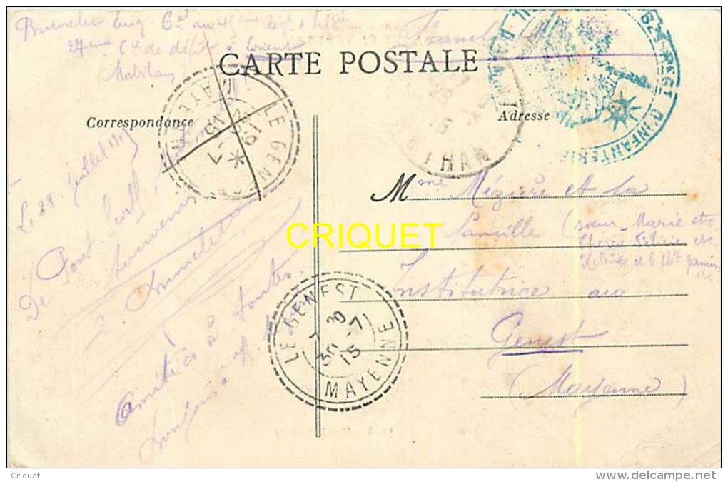 Cpa 56 Pont-Scorff, Bords Du Scorff, Laveuses ..., Verso Cachet 62ème R I , 1915 - Pont Scorff