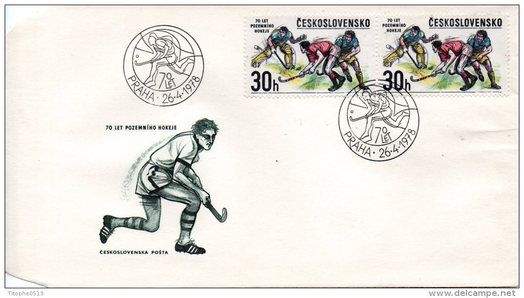 TCHECOSLOVAQUIE. N°2266 De 1978 Sur Enveloppe 1er Jour (FDC). Hockey Sur Gazon. - Hockey (sur Gazon)