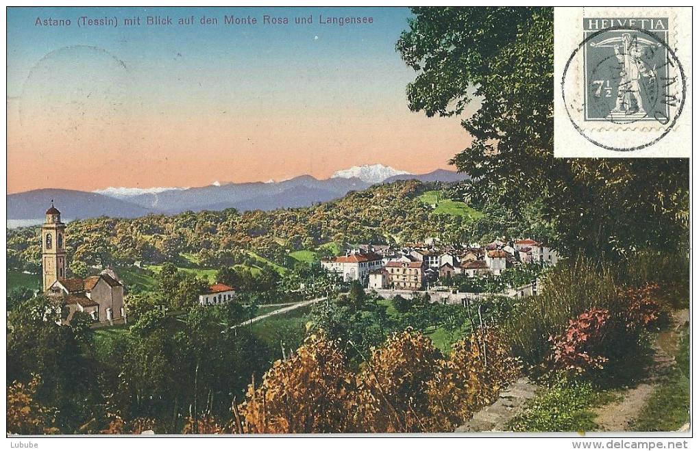 Astano - Mit Blick Auf Den Monte Rosa Und Langensee            1920 - Astano