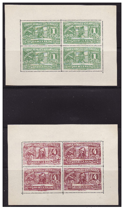 Nicaragua #C215-21 Sheets Of 4 F-VF Mint NH ** (see Description) - Nicaragua