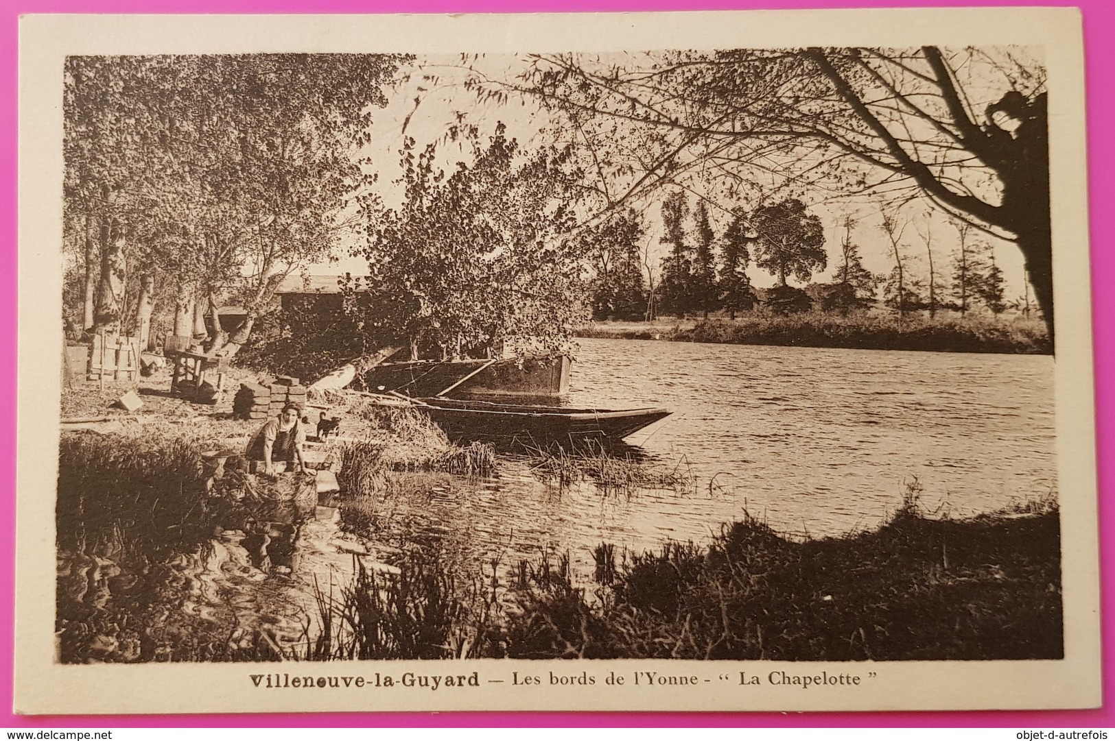 Cpa Villeneuve La Guyard La Chapelotte Ferme Avicole ? Les Bords De L'Yonne 89 Carte Postale 1927 - Villeneuve-la-Guyard