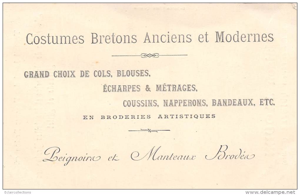 Quimper   29    Dentelle  Maison Jaouen.  Carte Commerciale - Quimper