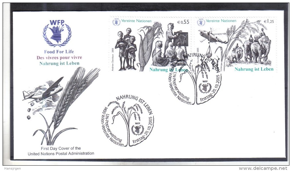 LOT696  UNO WIEN 2005  FDC MICHL 453/54  FDC FIRST DAY COVER - FDC