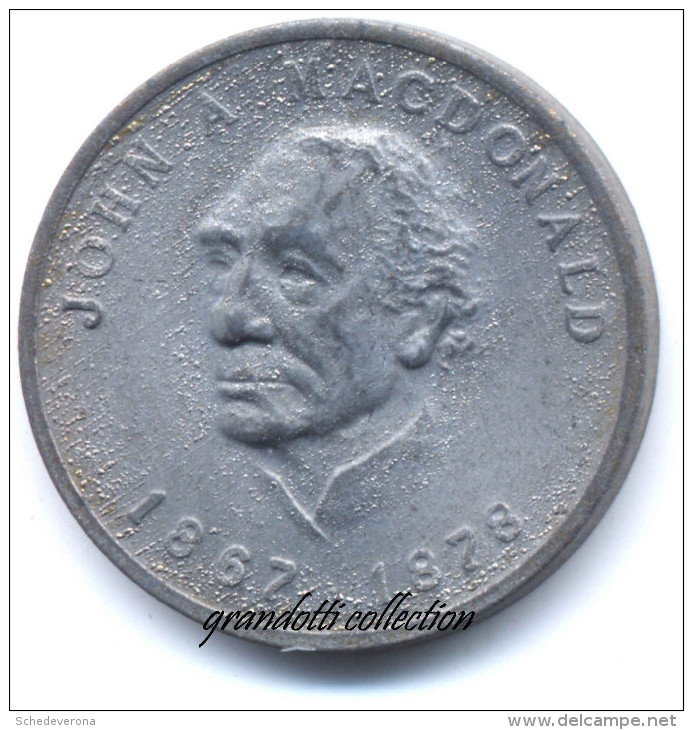 OTTAWA CANADA JOHN A MACDONALD 1867 - 1878 GETTONE MONETALE PERSONAGGI FAMOSI - Monedas / De Necesidad