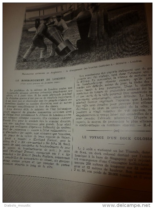 1928 LONDON Bombardé;Vin= Drogue ?;Raid Courtnay;ROME Trajan;Lido ANTIBES;Millau;Luzech;Rocamadour;Planches-en-Montagne - L'Illustration