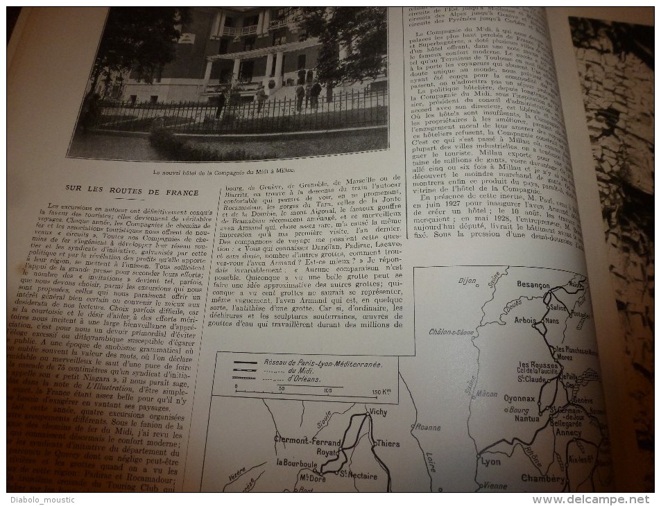 1928 LONDON bombardé;Vin= Drogue ?;Raid Courtnay;ROME Trajan;Lido ANTIBES;Millau;Luzech;Rocamadour;Planches-en-Montagne