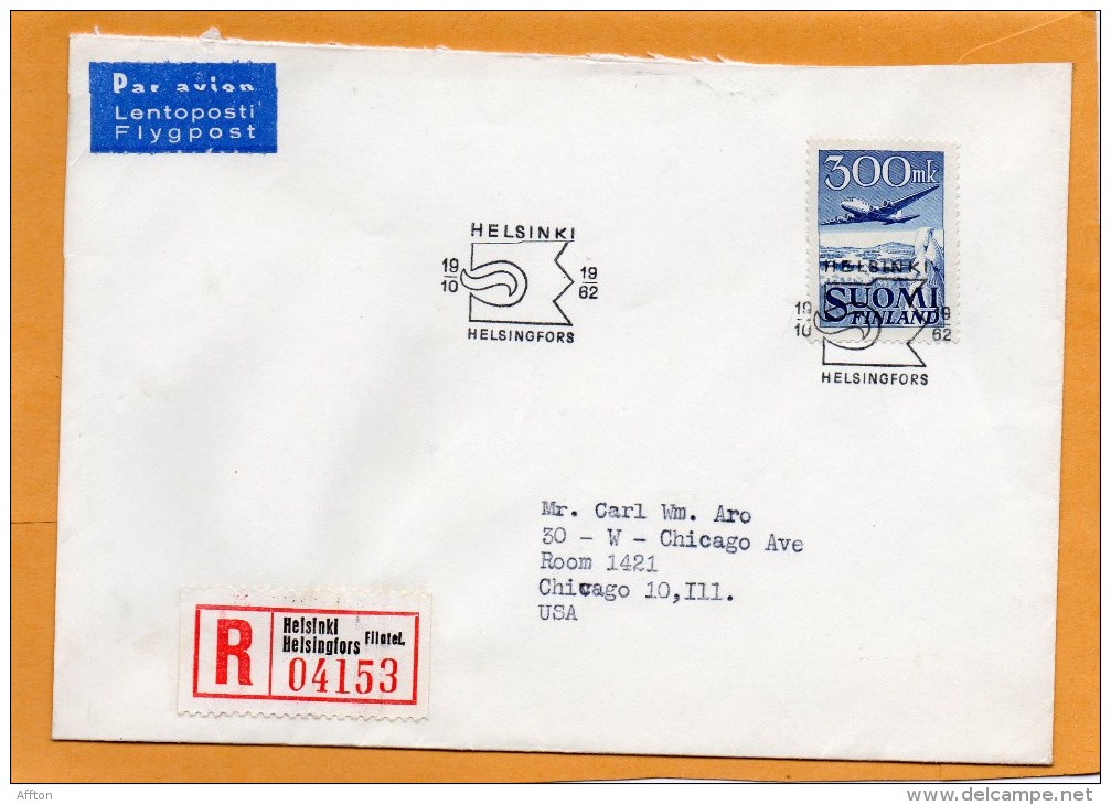 Finland 1962 Air Mail Cover Mailed Registered To USA - Covers & Documents