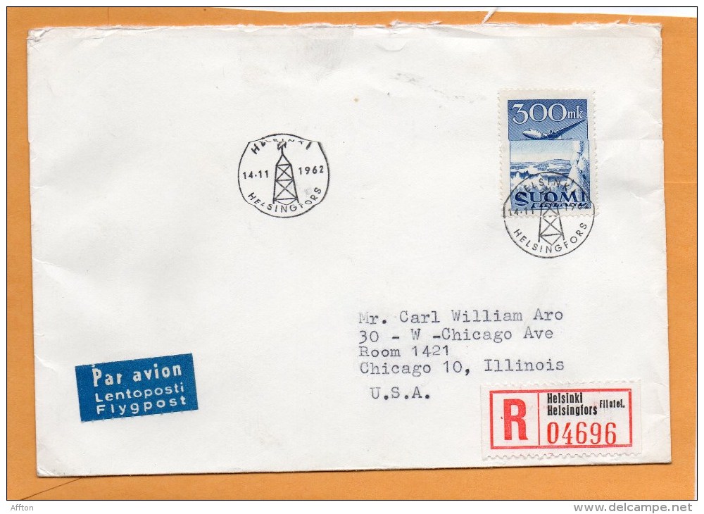 Finland 1962 Air Mail Cover Mailed Registered To USA - Lettres & Documents