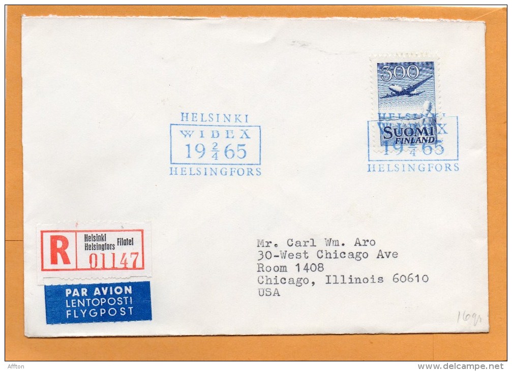 Finland 1965 Air Mail Cover Mailed Registered To USA - Brieven En Documenten