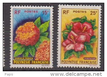 1962-POLYNESIE N°15/16*  FLORE - Unused Stamps