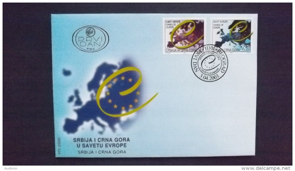 Jugoslawien 3107/8 FDC, Aufnahme Von Serbien Und Montenegro In Den Europarat - FDC