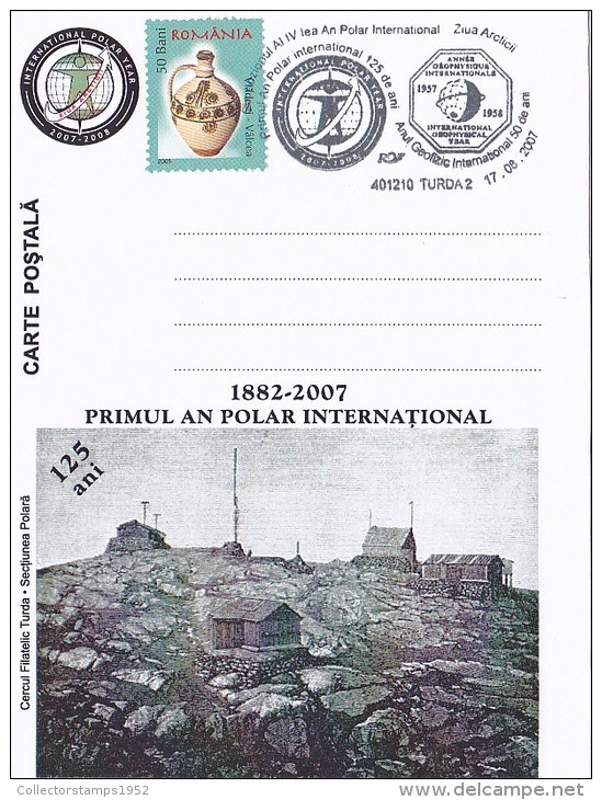 4080A  FIRST INTERNATIONAL POLAR YEAR POSTCARD ROMANIA 2007 - Arktis Expeditionen