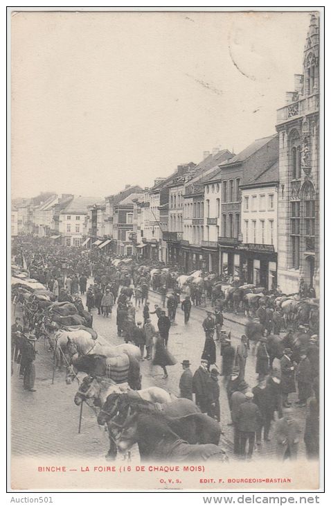 24322g  CHEVAUX - FOIRE, 16 De Chaque Mois - Binche - 1905 - Binche