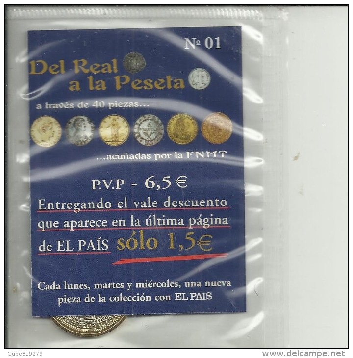 SPAIN - RECENT REPRODUCTION OF 1 COIN OF REYES CATOLICOS IN SEALED ENVELOPE DISTRIBUTED BY DAILY "EL PAIS" NR.01 ISSUE - Zonder Classificatie