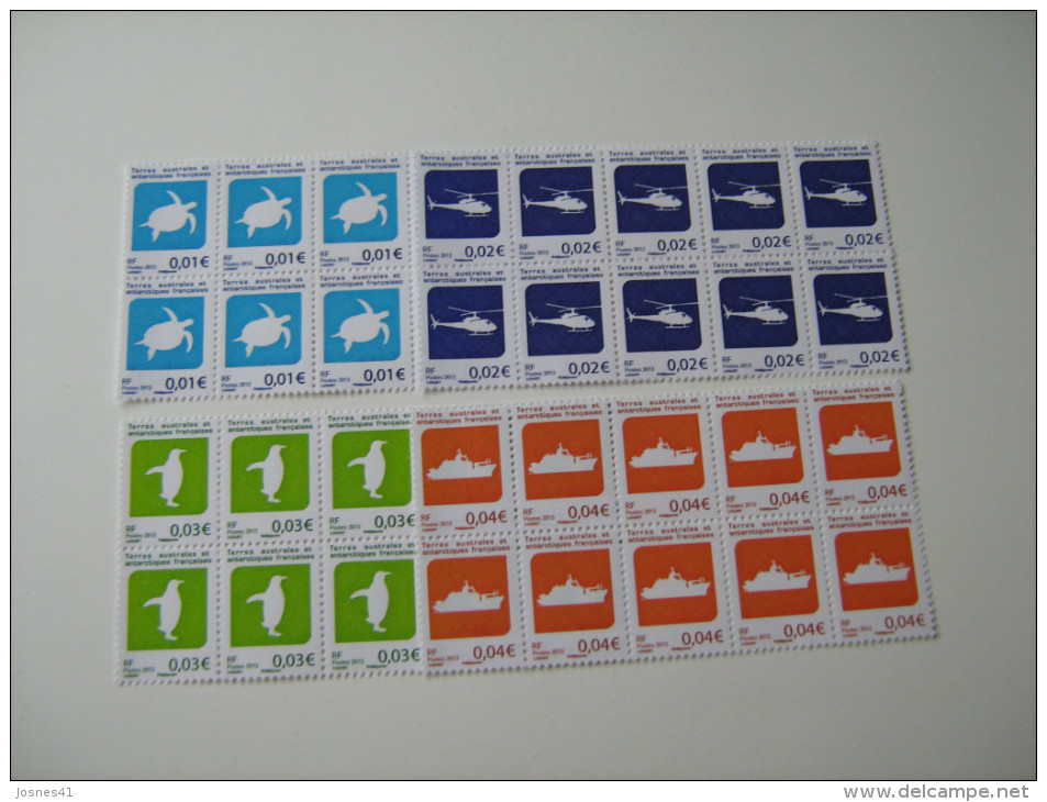 TAAF 2013 SERIE COURANTE  FAUNE P 677/680  * * TORTUE  HELICOPTERE  MANCHOT  BATEAU 10 SERIES - Unused Stamps
