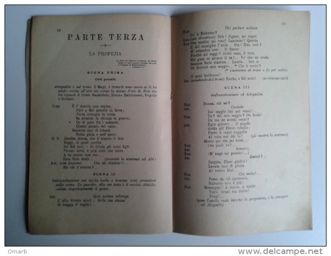 Lib395 Nabucco Opera Teatrale Musiche Giuseppe Verdi Teatro Theatre Edizioni Ricordi Milano 1943 - Teatro