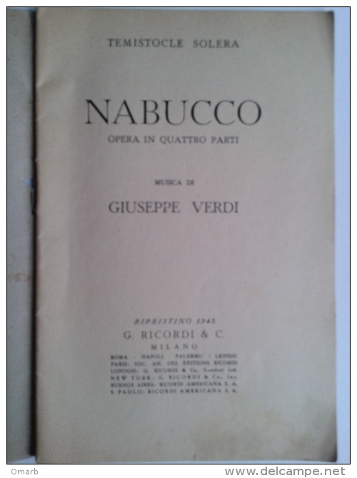 Lib396 Andrea Chenier, Giordano, Dramma In Ambiente Storico, Libretto Del Cantato, Edizione Casa Musicale Sonzogno 1930 - Théâtre