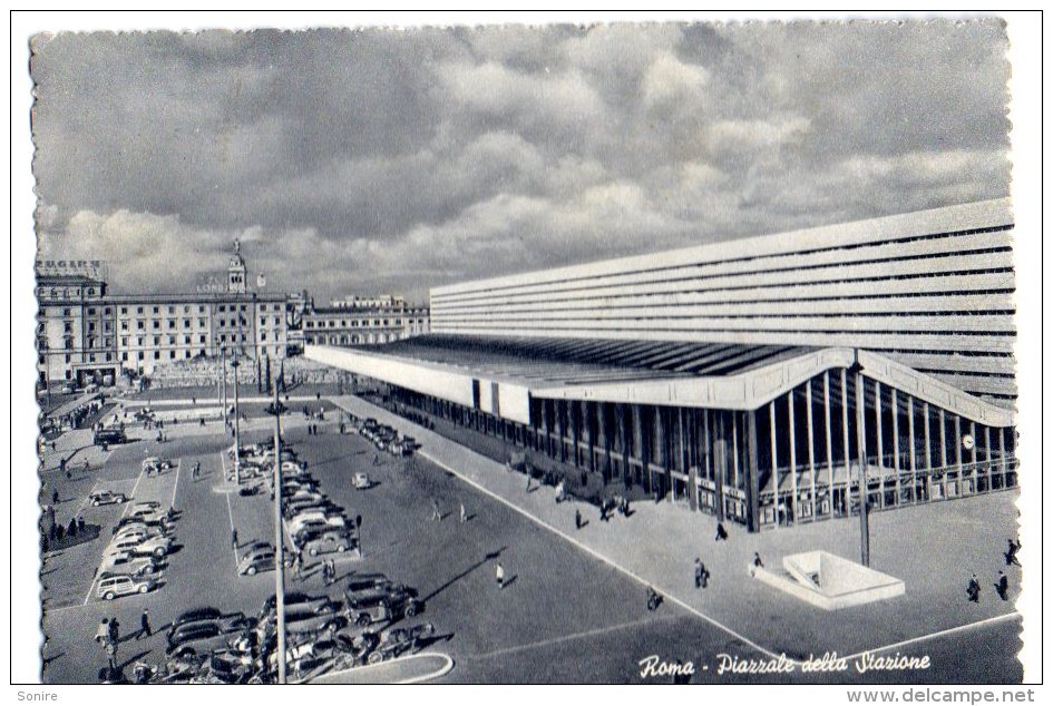 ROMA 1953 - PIAZZALE DELLA STAZIONE - ANIMATA+AUTO - C389 - Stazione Termini