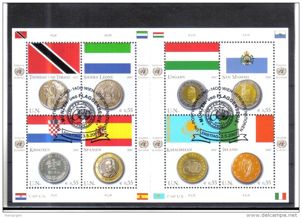 LOT707 UNO WIEN 2007 MICHL 489/96 KLEINBOGEN POSTPREIS$,40 € Used /gestempelt - Used Stamps