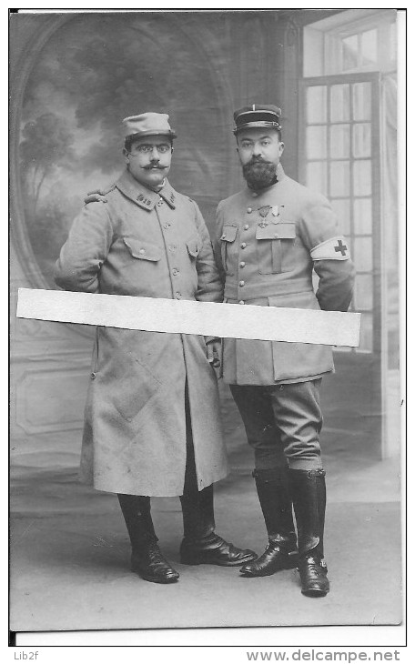 1915-1916 Amiens Somme Soldat Du 419ème R.I Capote Poiret Officier Médecin Croix  De Guerre 1carte Photo 14-18 Ww1 Wk1 - War, Military